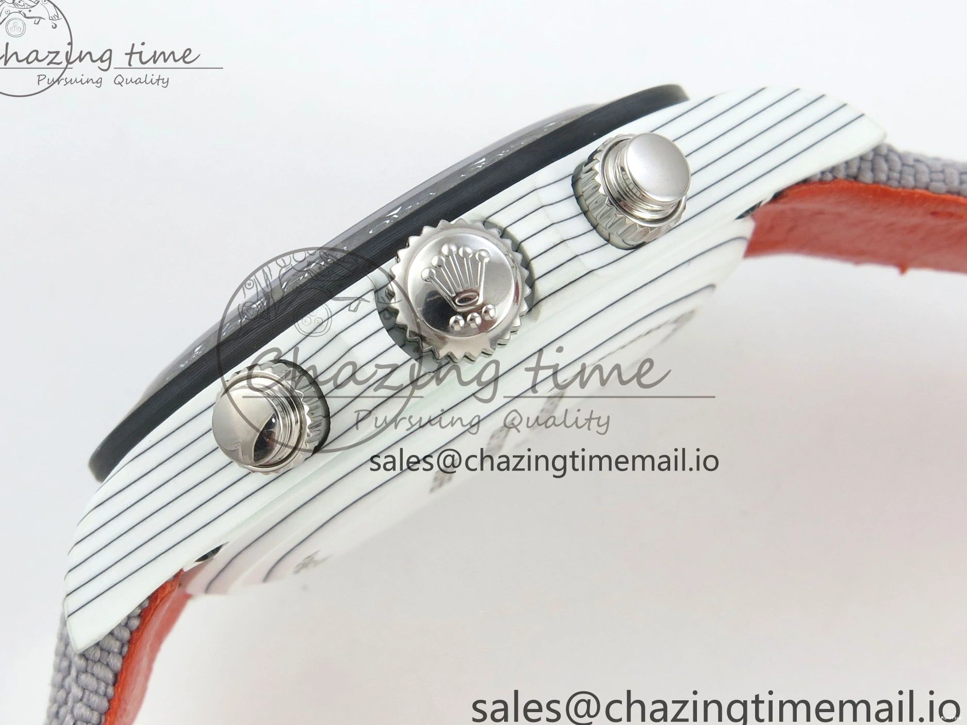 MiroTime 0312 TimelessDesign Daytona DIW Carbon Case and Bezel DIWF Edition White Green Dial on Grey Nylon Strap A 51